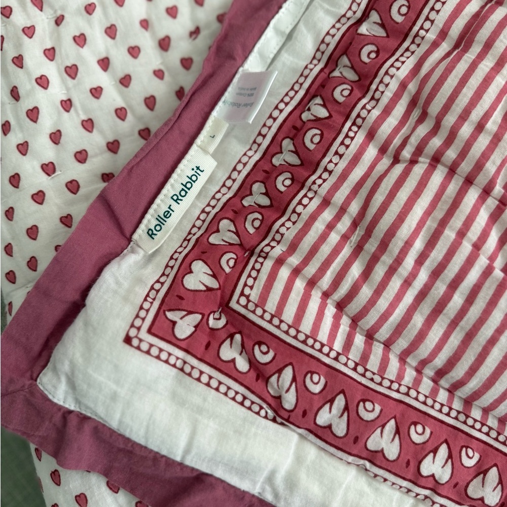 Roller Rabbit Hearts Baby Quilt
